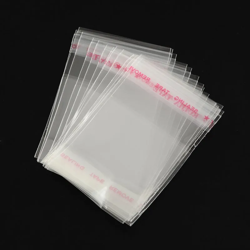 1000 pc OPP Cellophane Bags, Small Jewelry Storage Bags, Self-Adhesive Sealing Bags, Rectangle, Clear, 6x4cm, Unilateral Thickness: 0.035mm, Inner Measure: 3x4cm