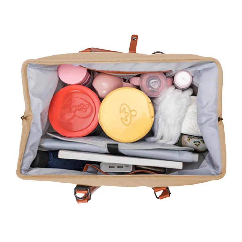 3Pcs Mommy Bag Baby Diaper Bag Large Functional Travel Overnight Pregnancy Bag Khaki