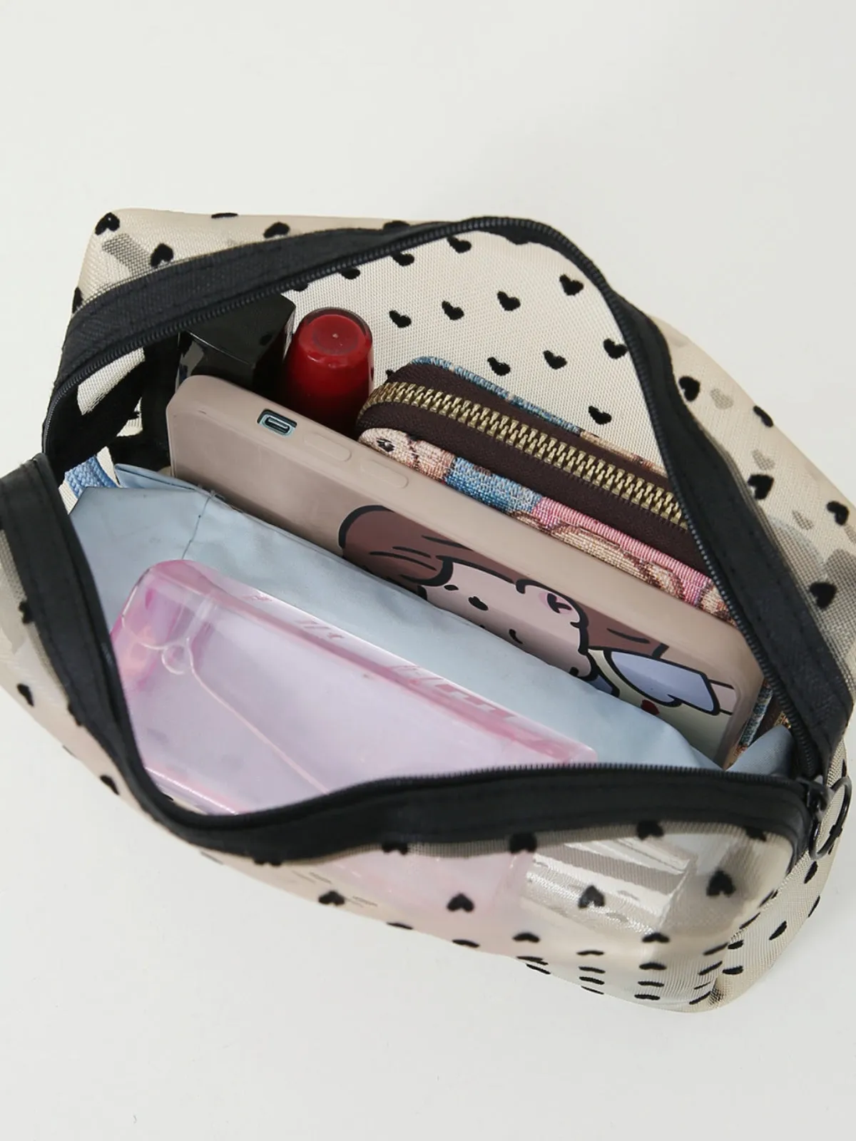 4-Piece Heart Polyester Storage Bag Set for Stylish Organization