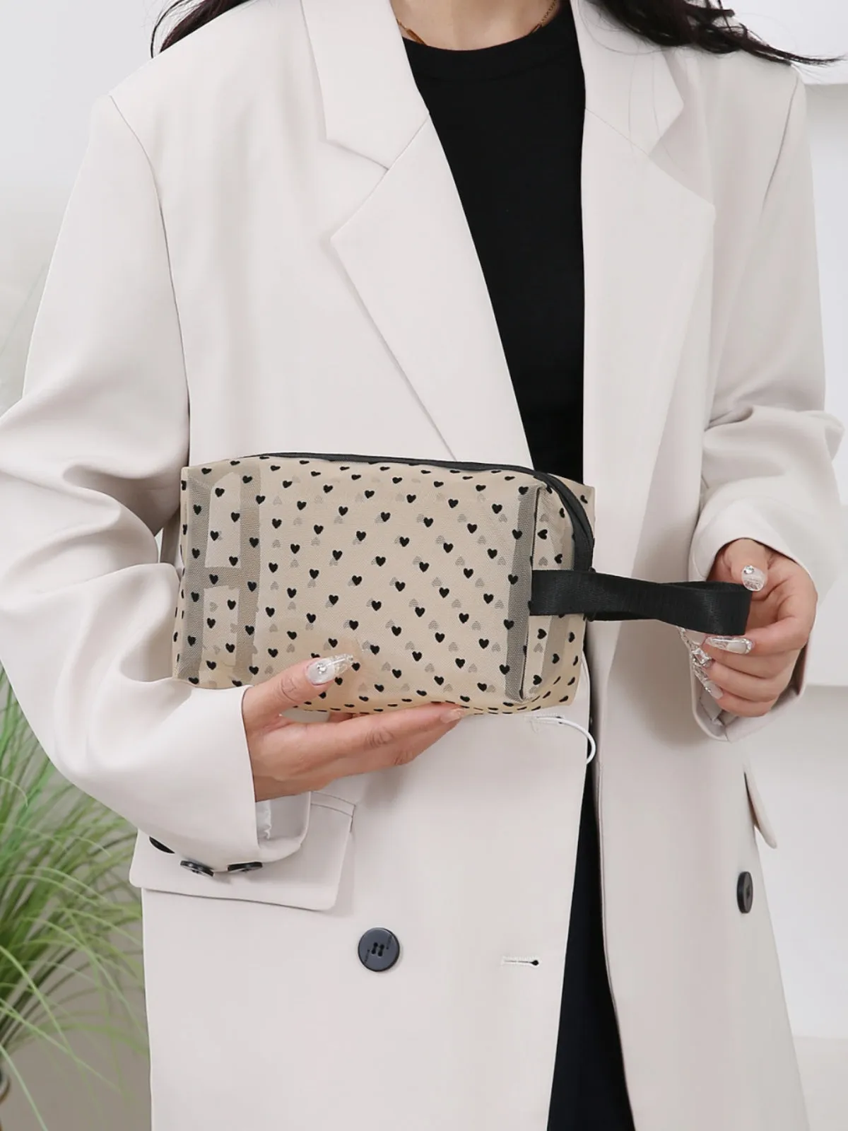 4-Piece Heart Polyester Storage Bag Set for Stylish Organization