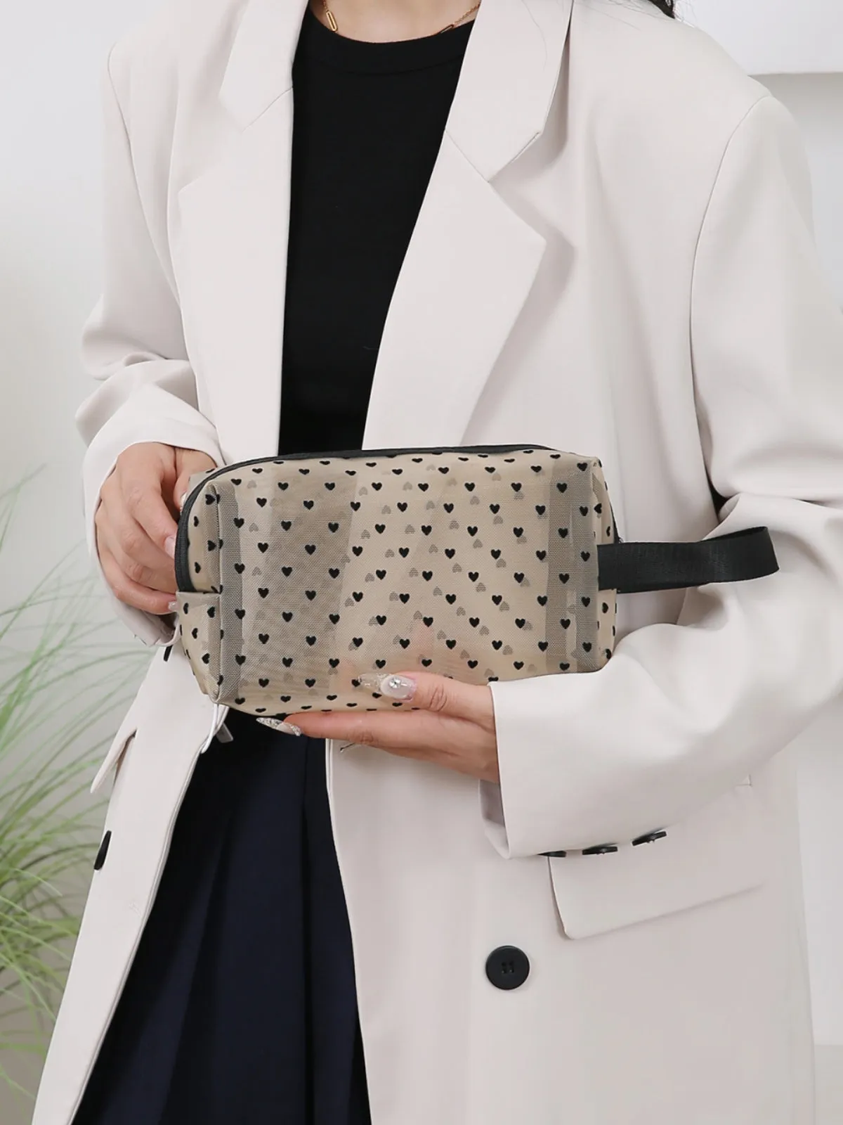 4-Piece Heart Polyester Storage Bag Set for Stylish Organization