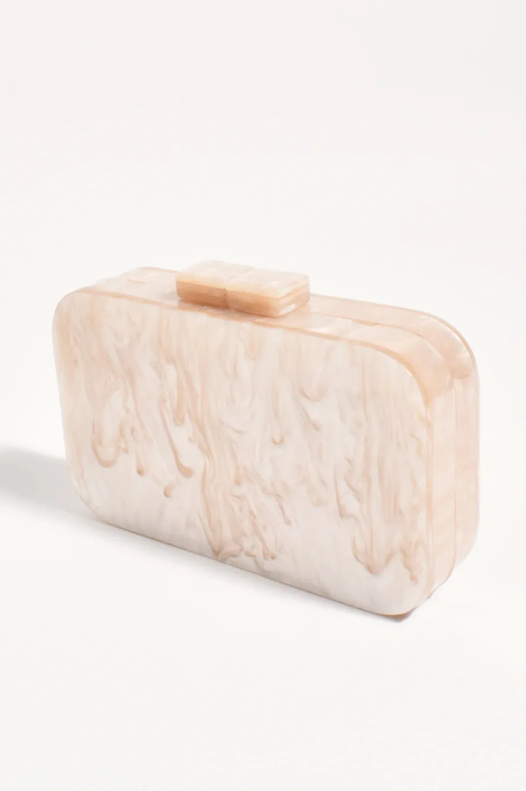 Aggie Weave & Resin Structured Clutch Natural