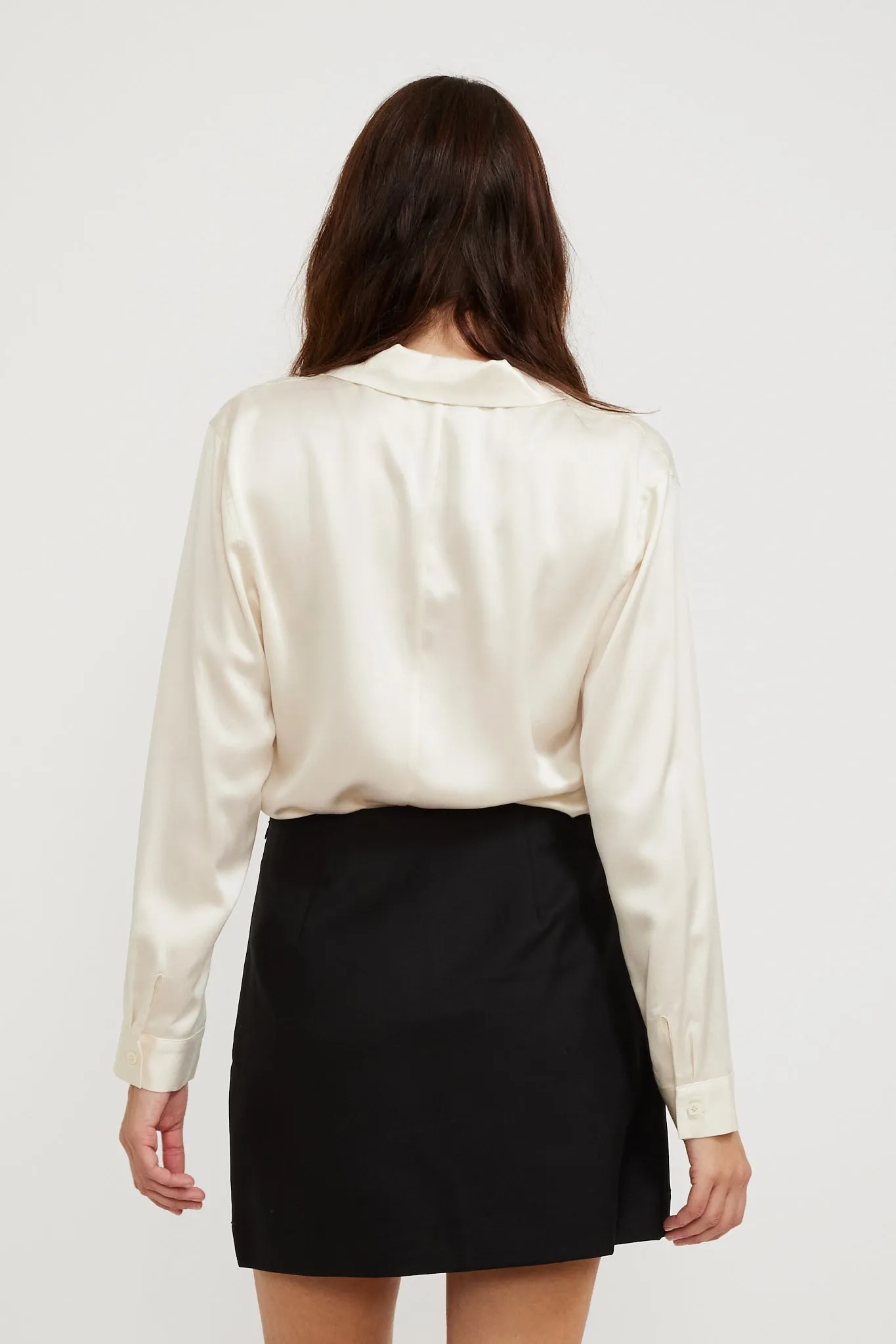 Ali Silk Long Sleeve Shirt Cream