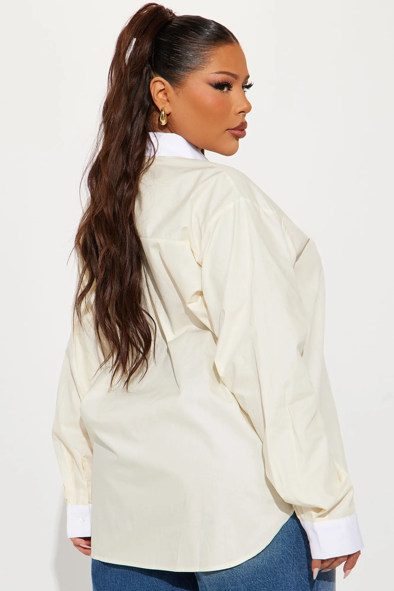 All Confidence Oversized Poplin Shirt - Butter Yellow
