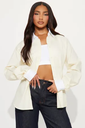 All Confidence Oversized Poplin Shirt - Butter Yellow