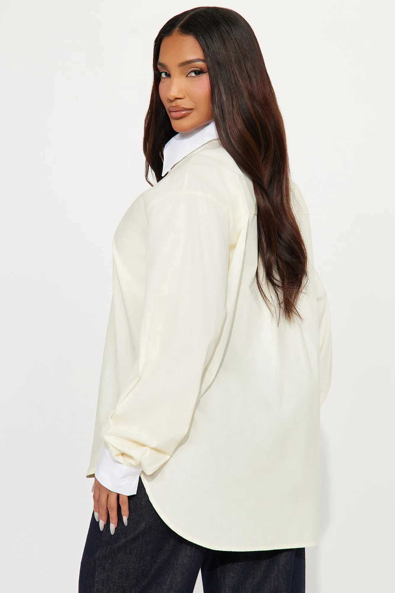 All Confidence Oversized Poplin Shirt - Butter Yellow