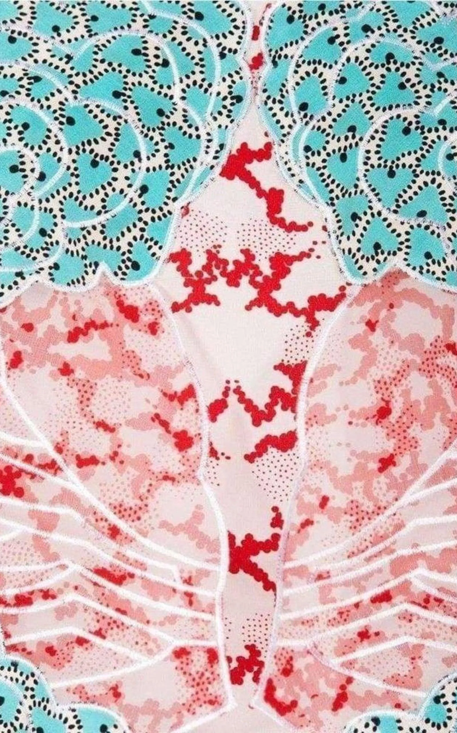 Applique Silk Collen Sleeveless Blouse