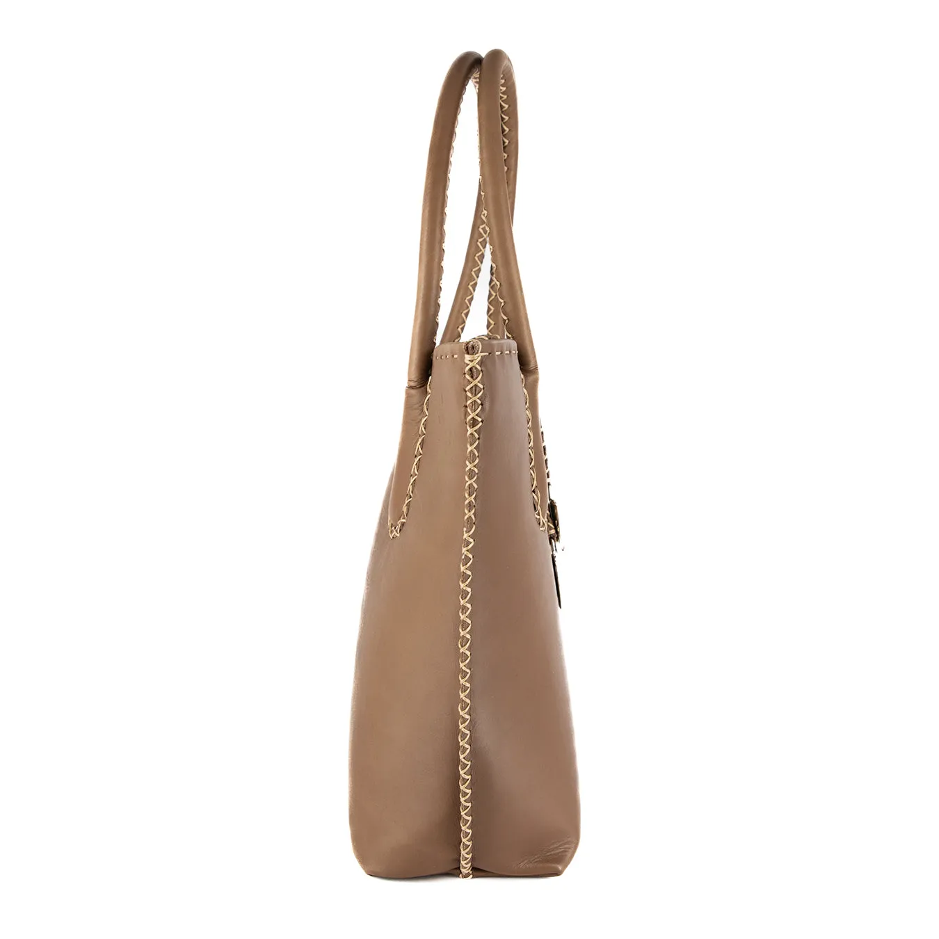 Azetha : Ladies Leather Shopper Handbag in Caramel Relaxa