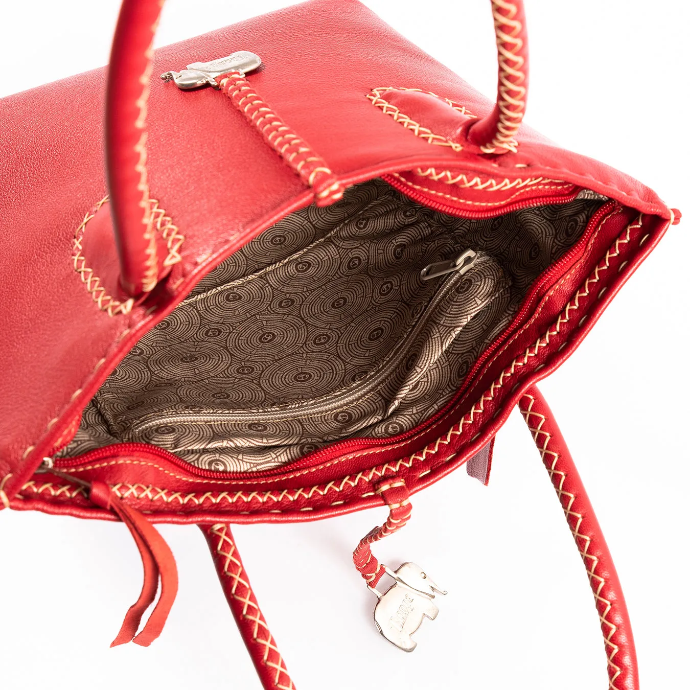 Azetha : Ladies Leather Shopper Handbag in Valentine Cayak