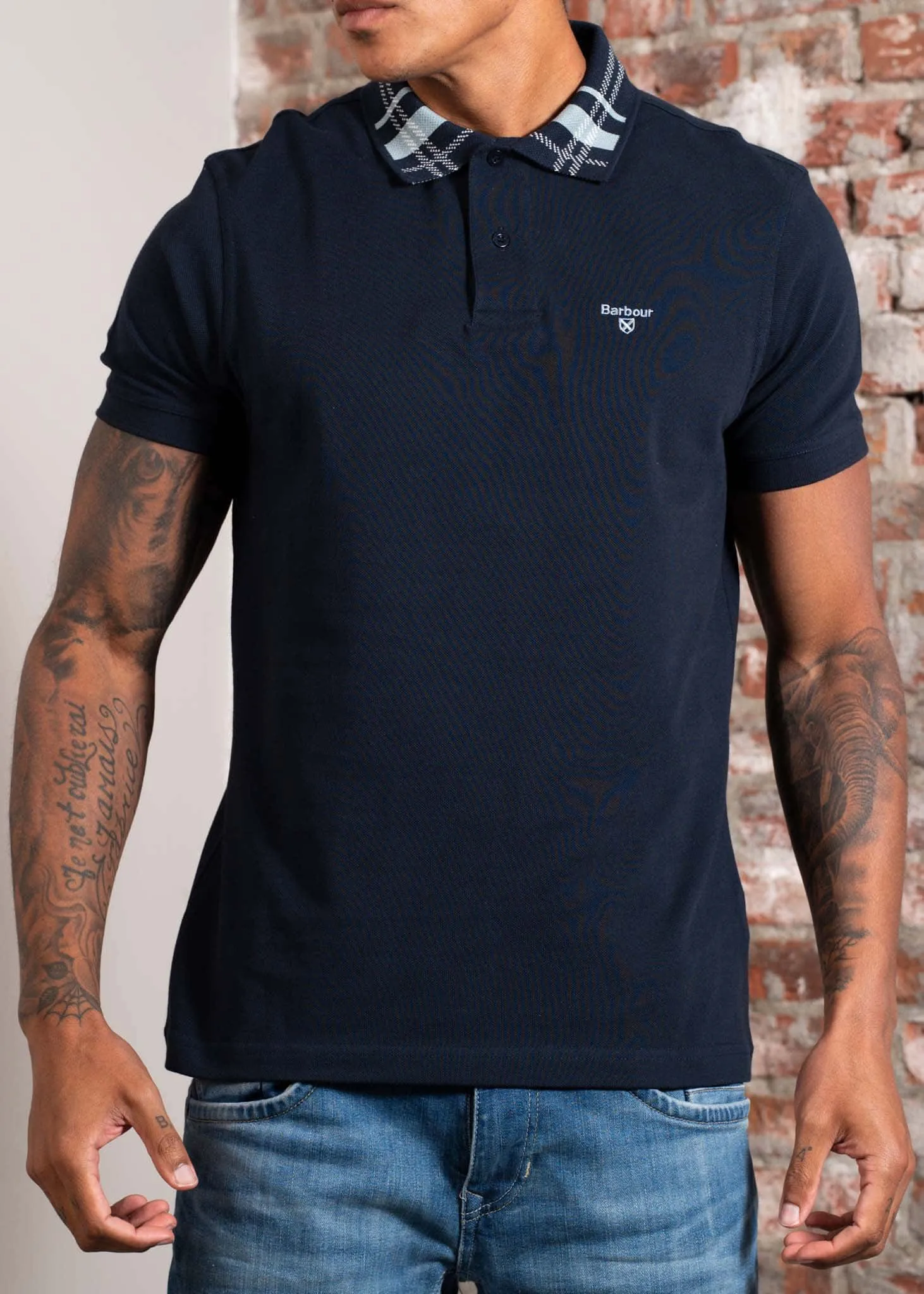 Barbour trematon tailored fit polo shirt - navy