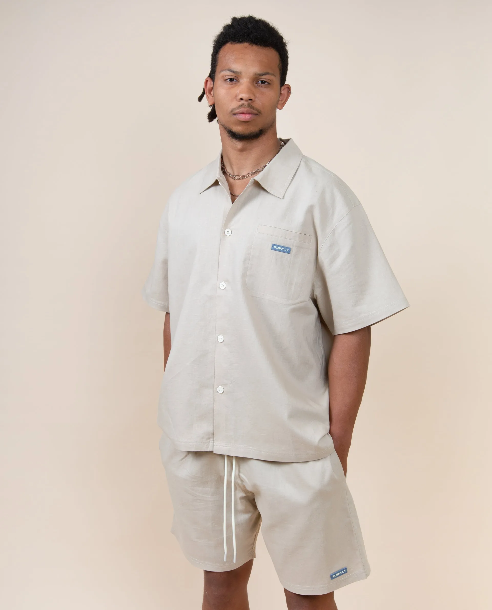 BEACH BUTTON UP SHIRT