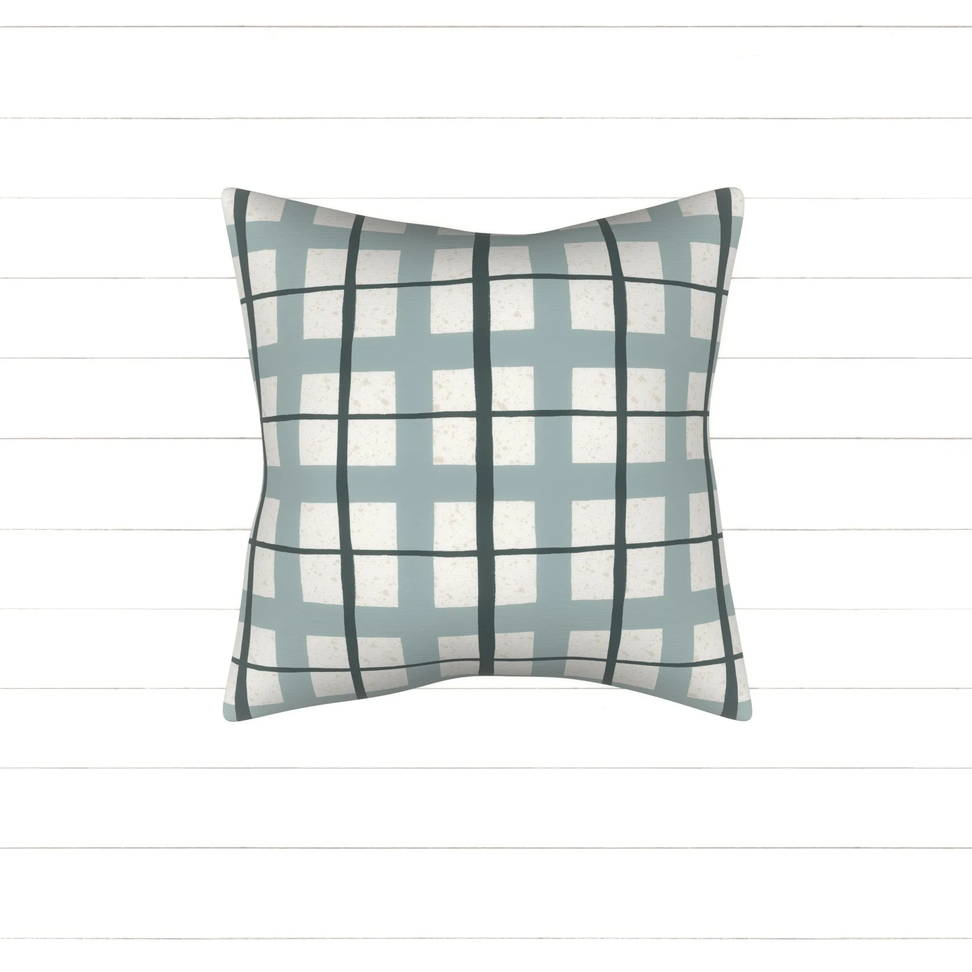 beach picnic blue sandy textured bohemian hand drawn gingham plaid, Boho Splash collection