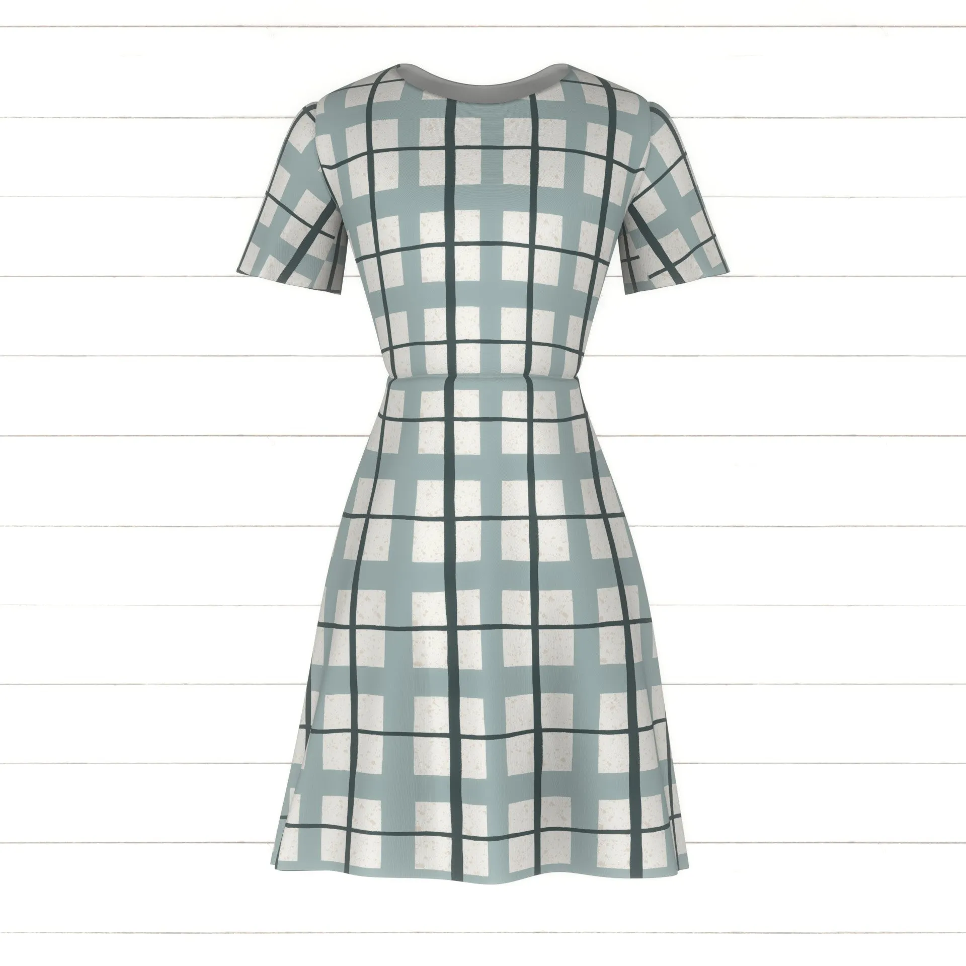 beach picnic blue sandy textured bohemian hand drawn gingham plaid, Boho Splash collection