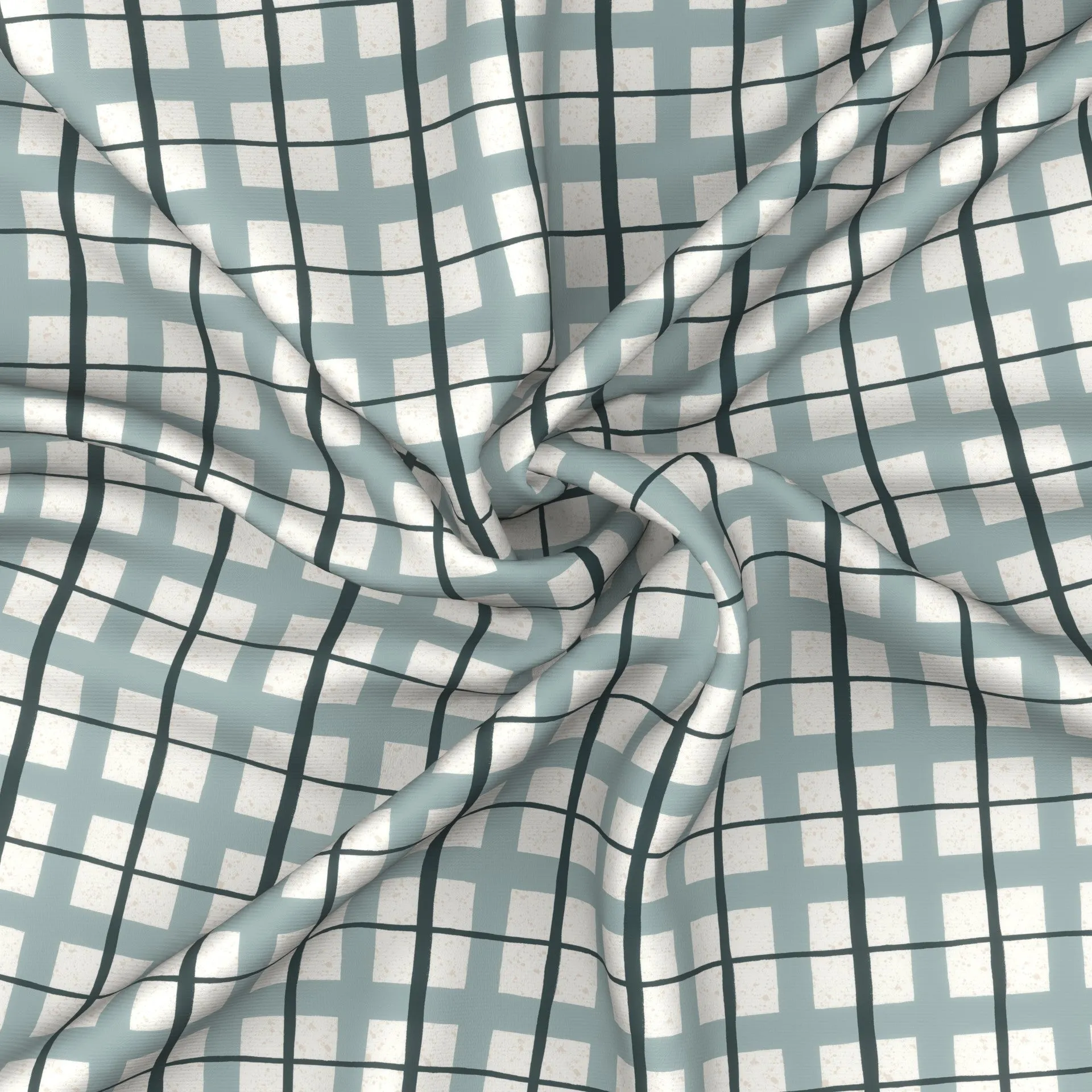 beach picnic blue sandy textured bohemian hand drawn gingham plaid, Boho Splash collection
