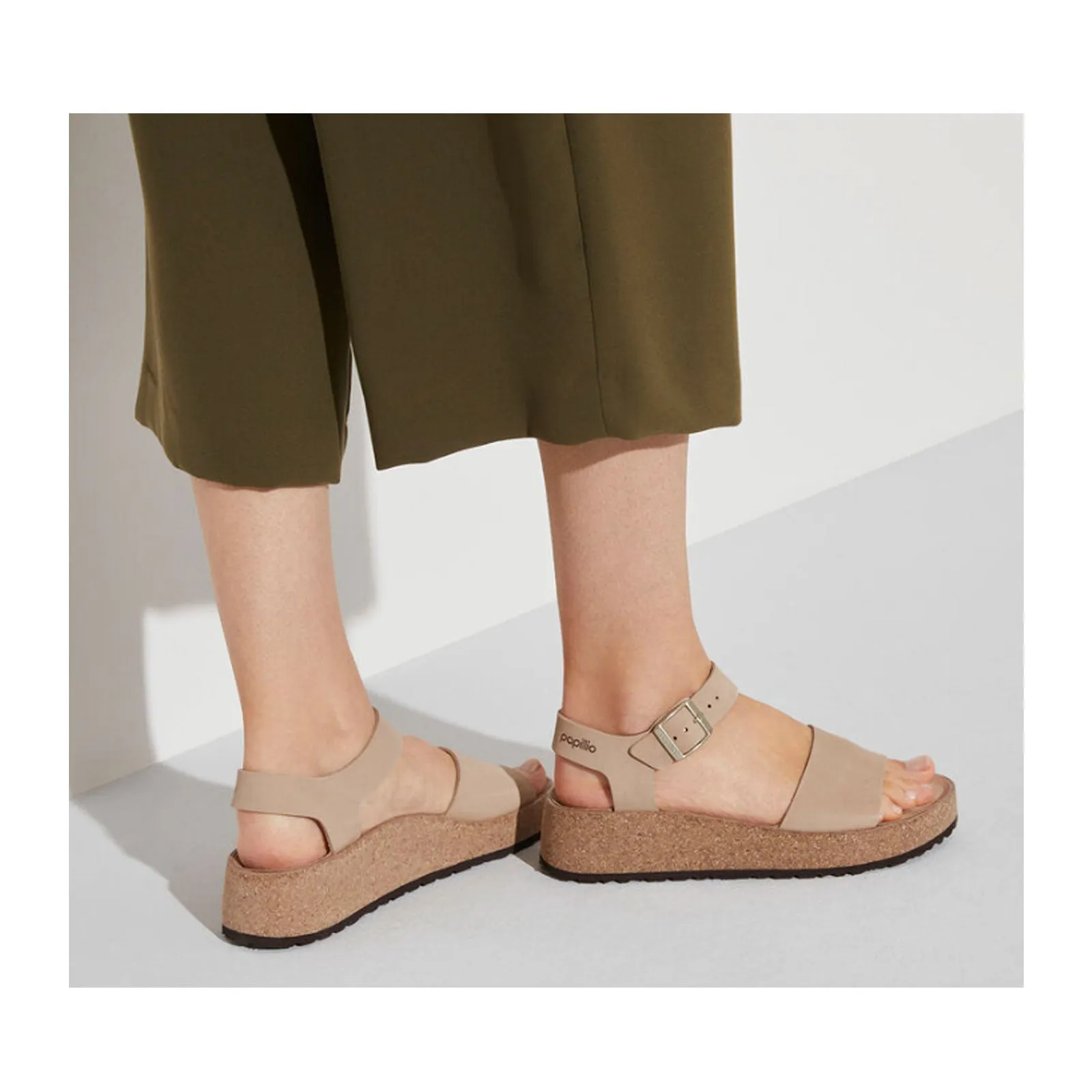 Birkenstock Glenda Narrow Wedge Sandal (Women) - Sandcastle Leather