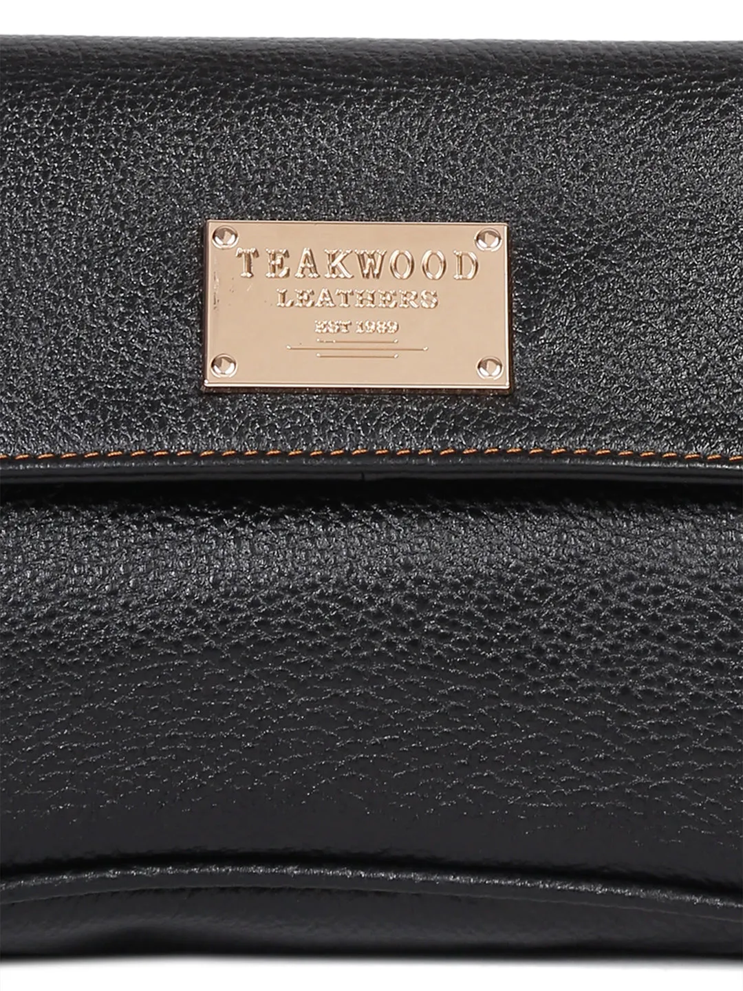 Black Leather Structured Shoulder Bag