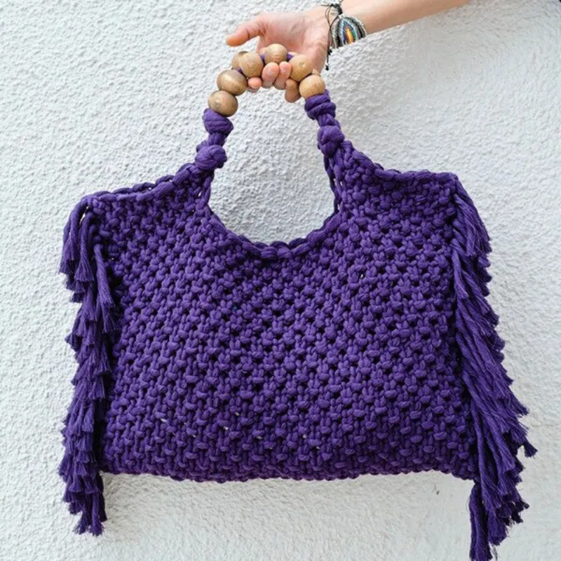 Boho-Chic Crochet Style Summer Fringe Beach Bags
