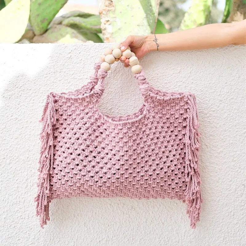 Boho-Chic Crochet Style Summer Fringe Beach Bags