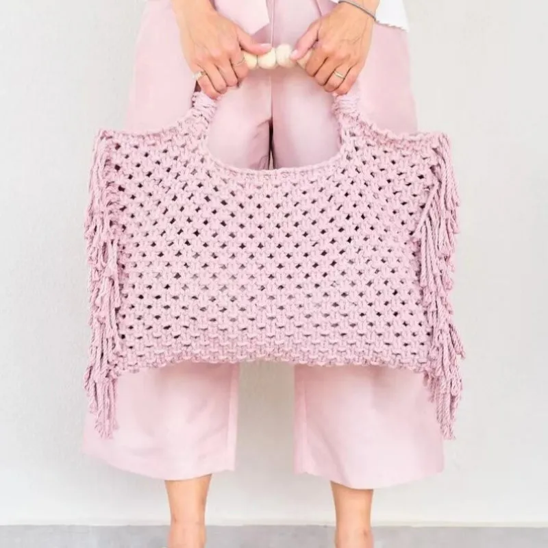 Boho-Chic Crochet Style Summer Fringe Beach Bags