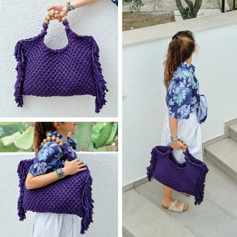 Boho-Chic Crochet Style Summer Fringe Beach Bags