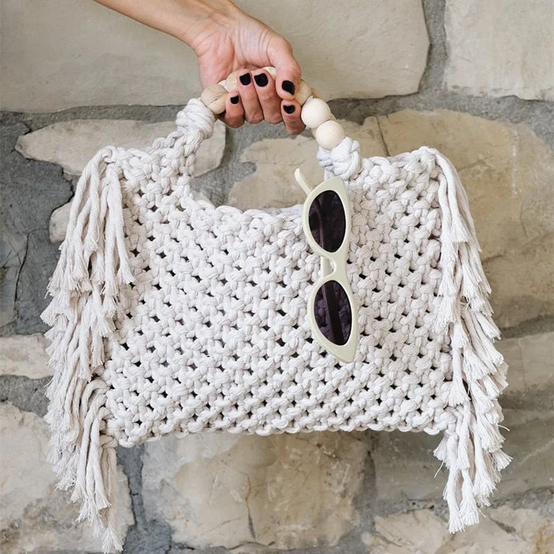 Boho-Chic Crochet Style Summer Fringe Beach Bags