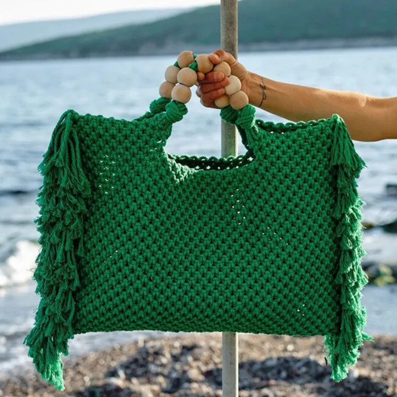 Boho-Chic Crochet Style Summer Fringe Beach Bags