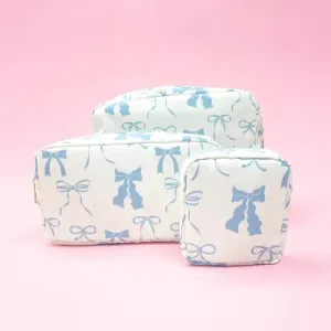 Bow Nylon Cosmetic Zipper Bag