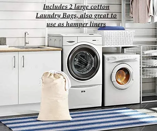 Brand new Cotton Craft - 2 Pack Extra Large 100% Cotton Canvas Heavy Duty Laundry Bags - Natural Cotton - 28x36 Inch! Also great to use as hamper liners! Retails $49 