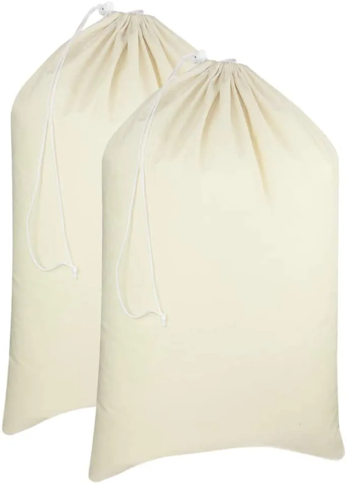 Brand new Cotton Craft - 2 Pack Extra Large 100% Cotton Canvas Heavy Duty Laundry Bags - Natural Cotton - 28x36 Inch! Also great to use as hamper liners! Retails $49 