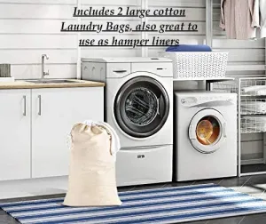 Brand new Cotton Craft - 2 Pack Extra Large 100% Cotton Canvas Heavy Duty Laundry Bags - Natural Cotton - 28x36 Inch! Also great to use as hamper liners! Retails $49 