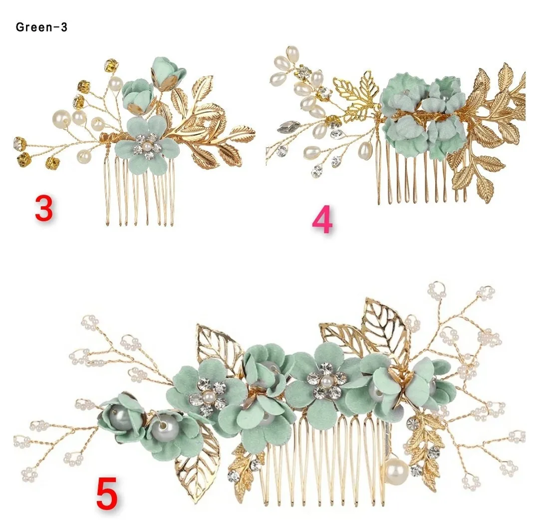 Bridal Hair Pins Floral Rose soft petal flower pastel pink blue lavendar white pearl barret wedding formal gold