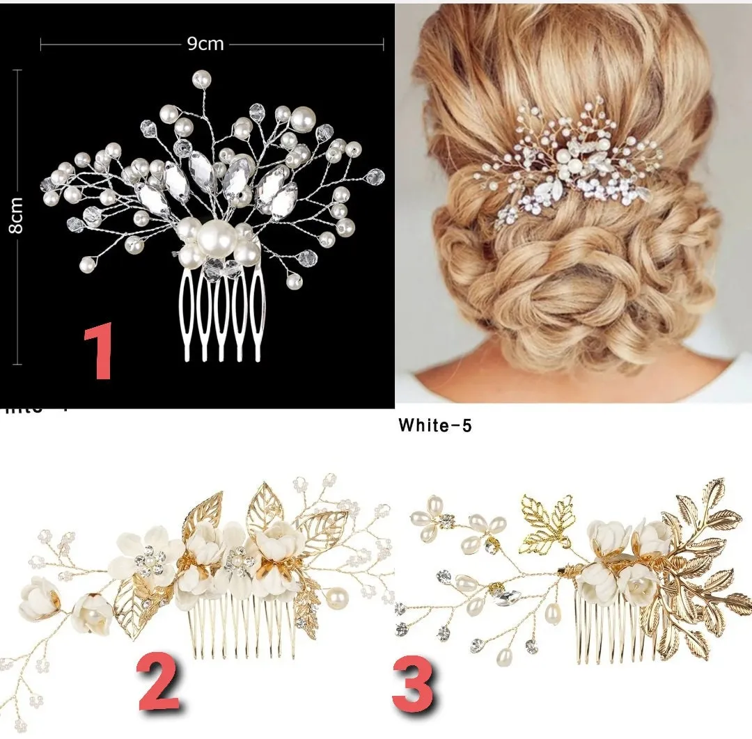 Bridal Hair Pins Floral Rose soft petal flower pastel pink blue lavendar white pearl barret wedding formal gold