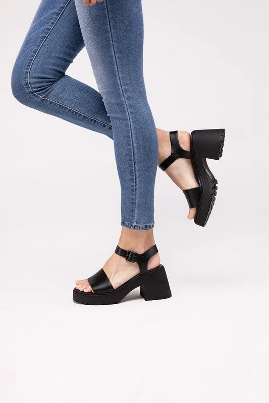 Casual Chunky Platform Heel Sandals