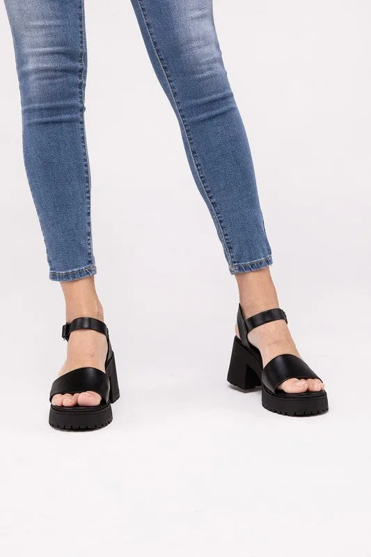Casual Chunky Platform Heel Sandals