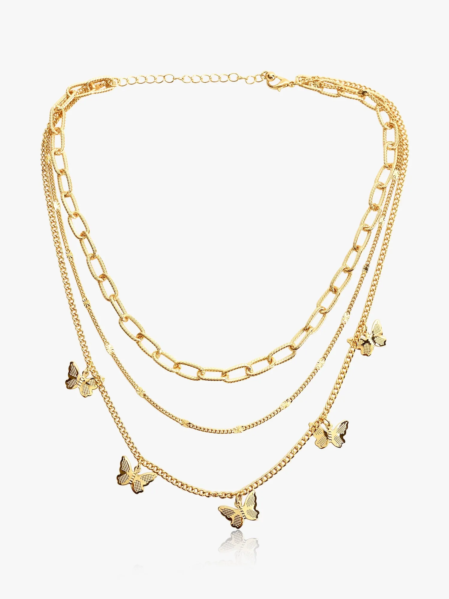 Chic Multi-Layered Butterfly Necklace