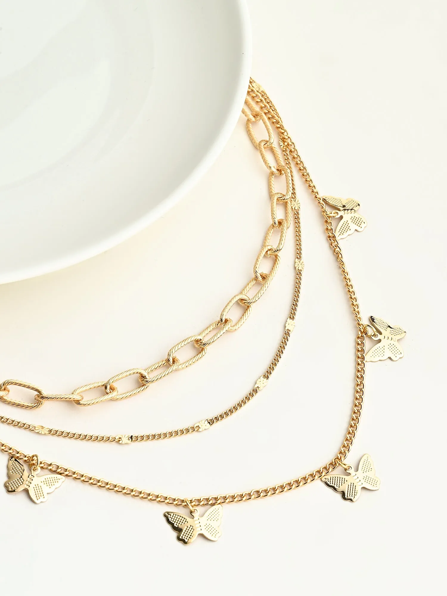 Chic Multi-Layered Butterfly Necklace