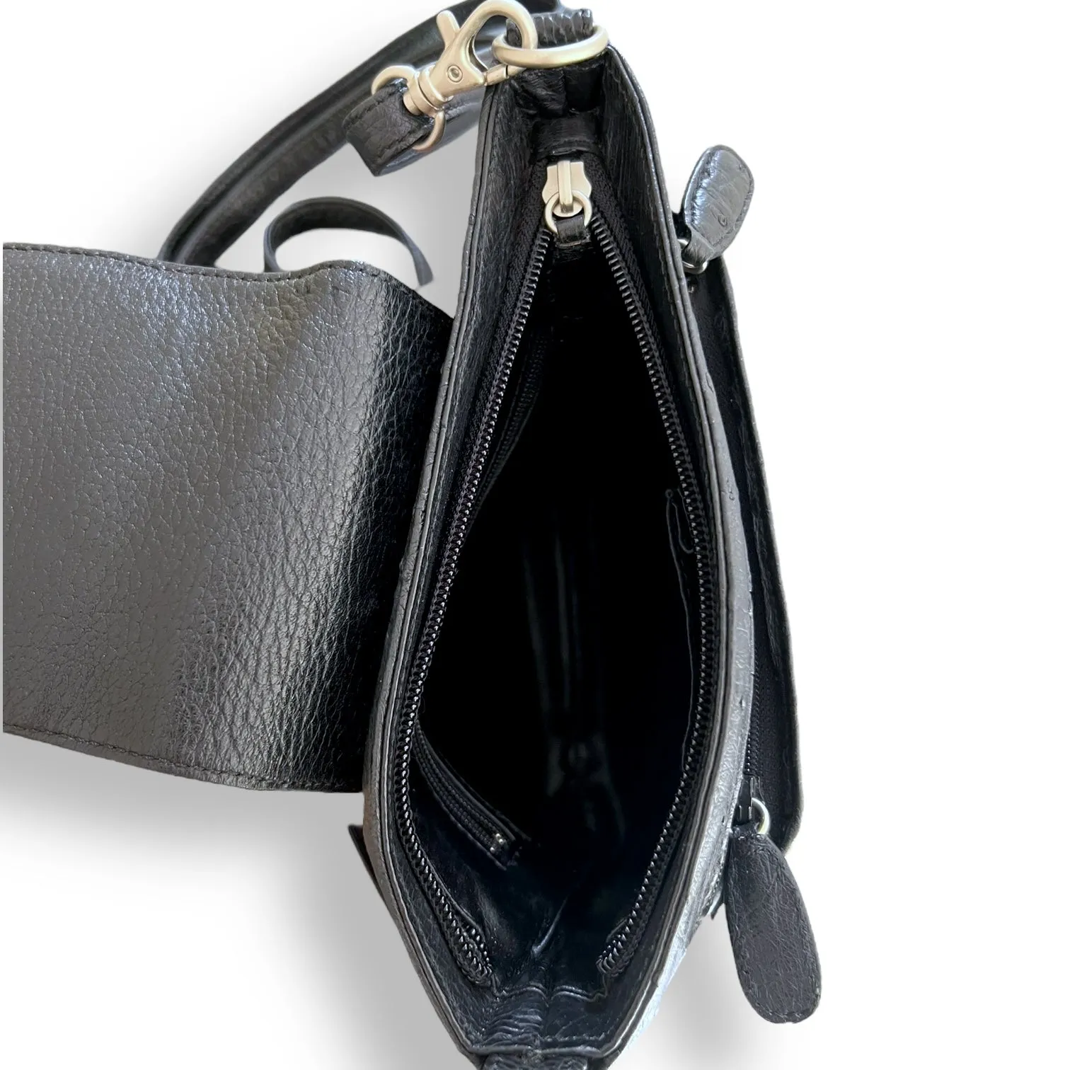 Chic Vintage Ostrich Leather Crossbody Bag