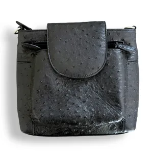 Chic Vintage Ostrich Leather Crossbody Bag