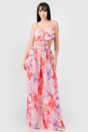 Chiffon Knot Top & Pants Set