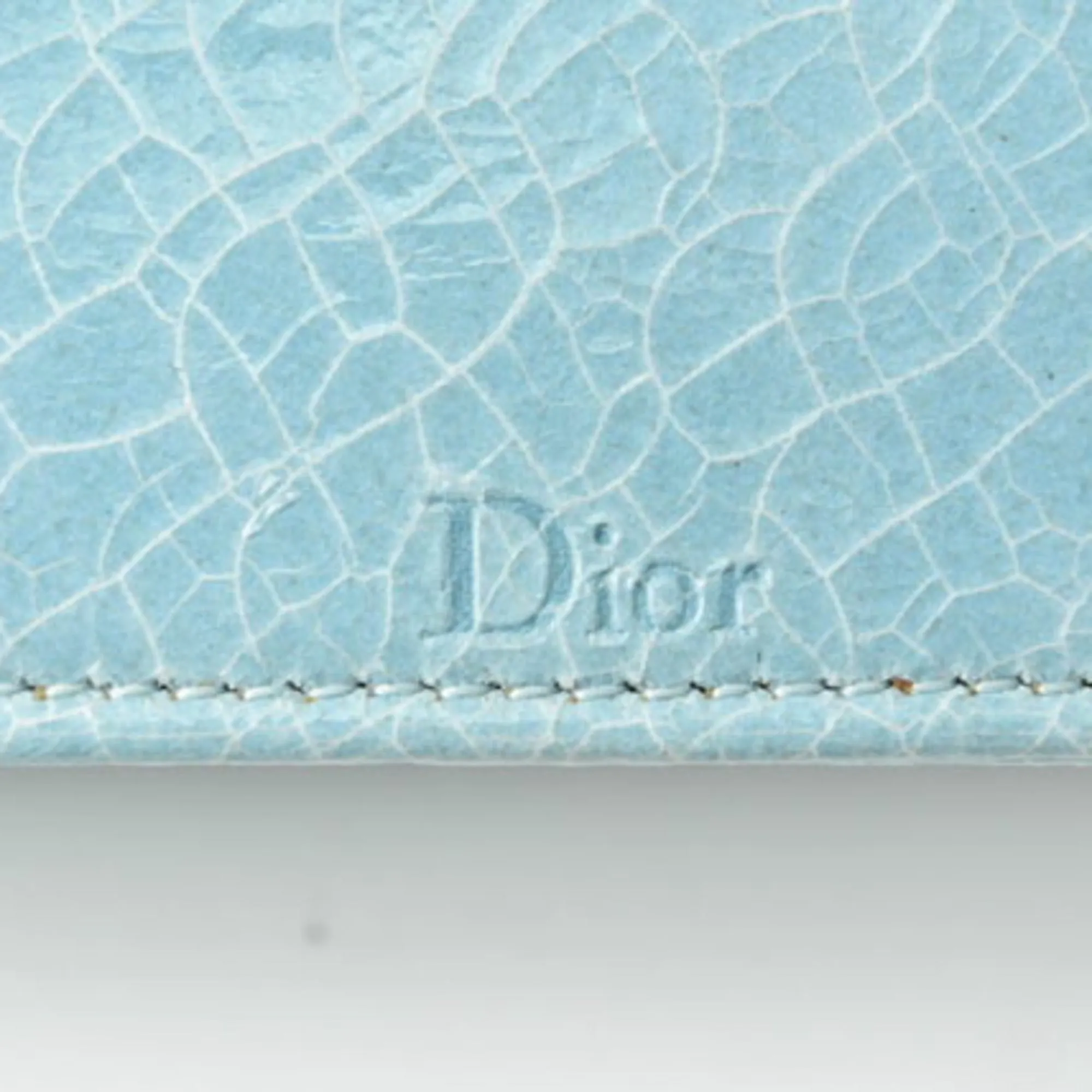 Christian Dior Chain Pouch Cannage Patent Leather Light Blue