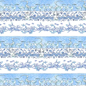 Clothworks Sandy Toes Y4045-90 Stripe Blue