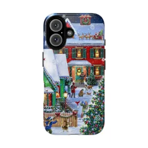 Colorful Winter Houses Magnetic Protective Phone Case