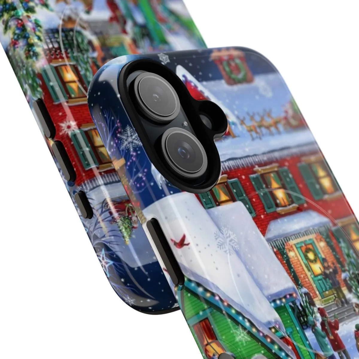 Colorful Winter Houses Magnetic Protective Phone Case