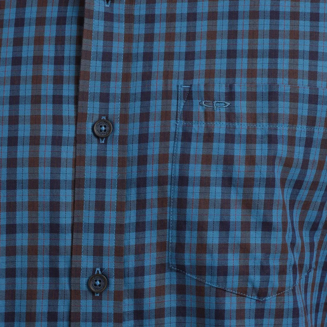 ColorPlus Men Green Checks Tailored Fit Cotton Half Sleeve Cut Away Collar Shirt