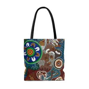 Contemporary Aboriginal Art Design Print AOP Tote Bag