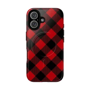 Cozy Buffalo Plaid Pattern Magnetic Protective Phone Case