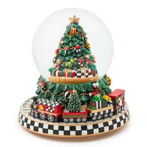 Cozy Christmas Tree & Train Snow Globe (Mackenzie Childs)