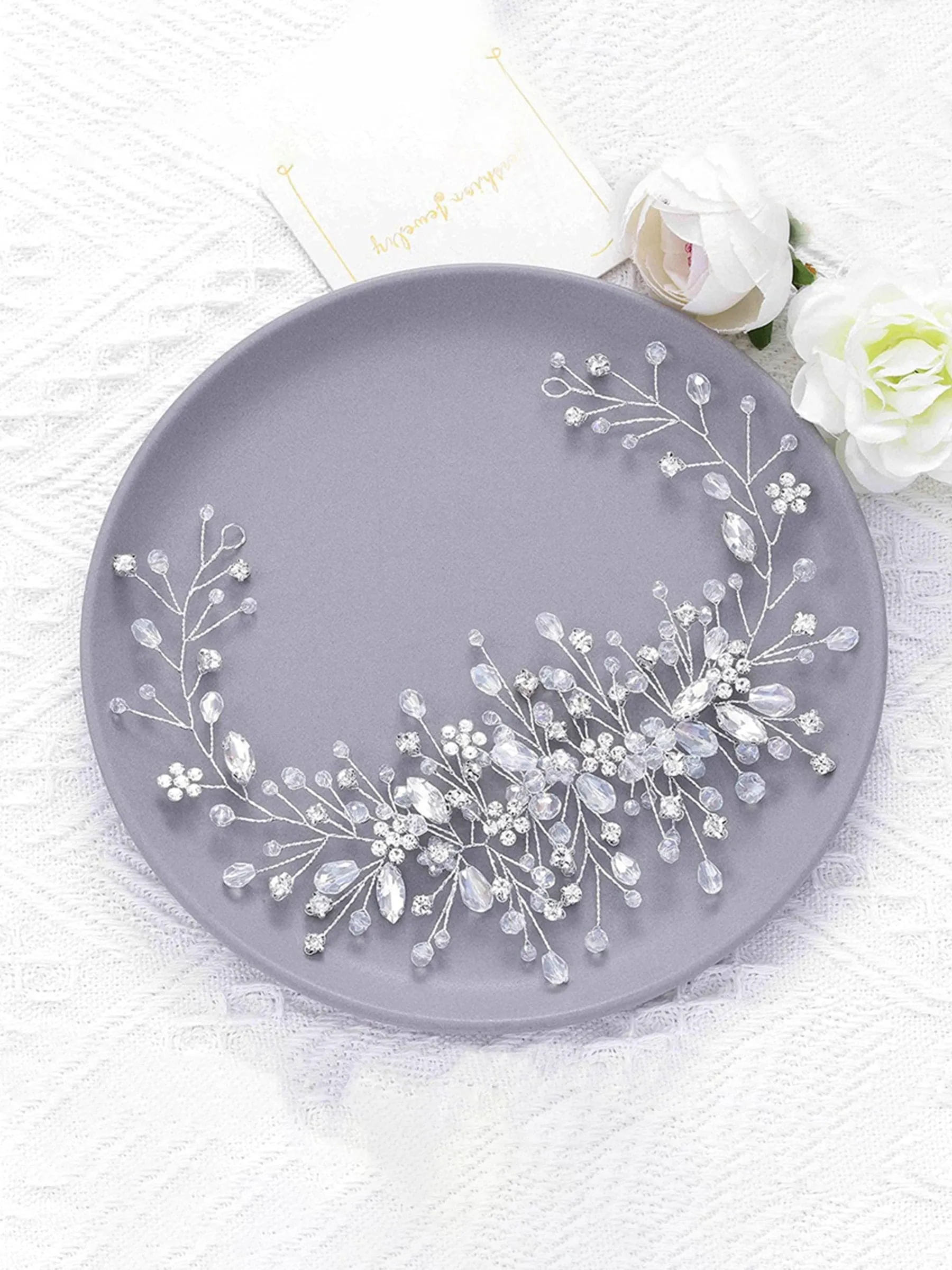 Crystal Wedding Hair Flower Bride Hair Vine