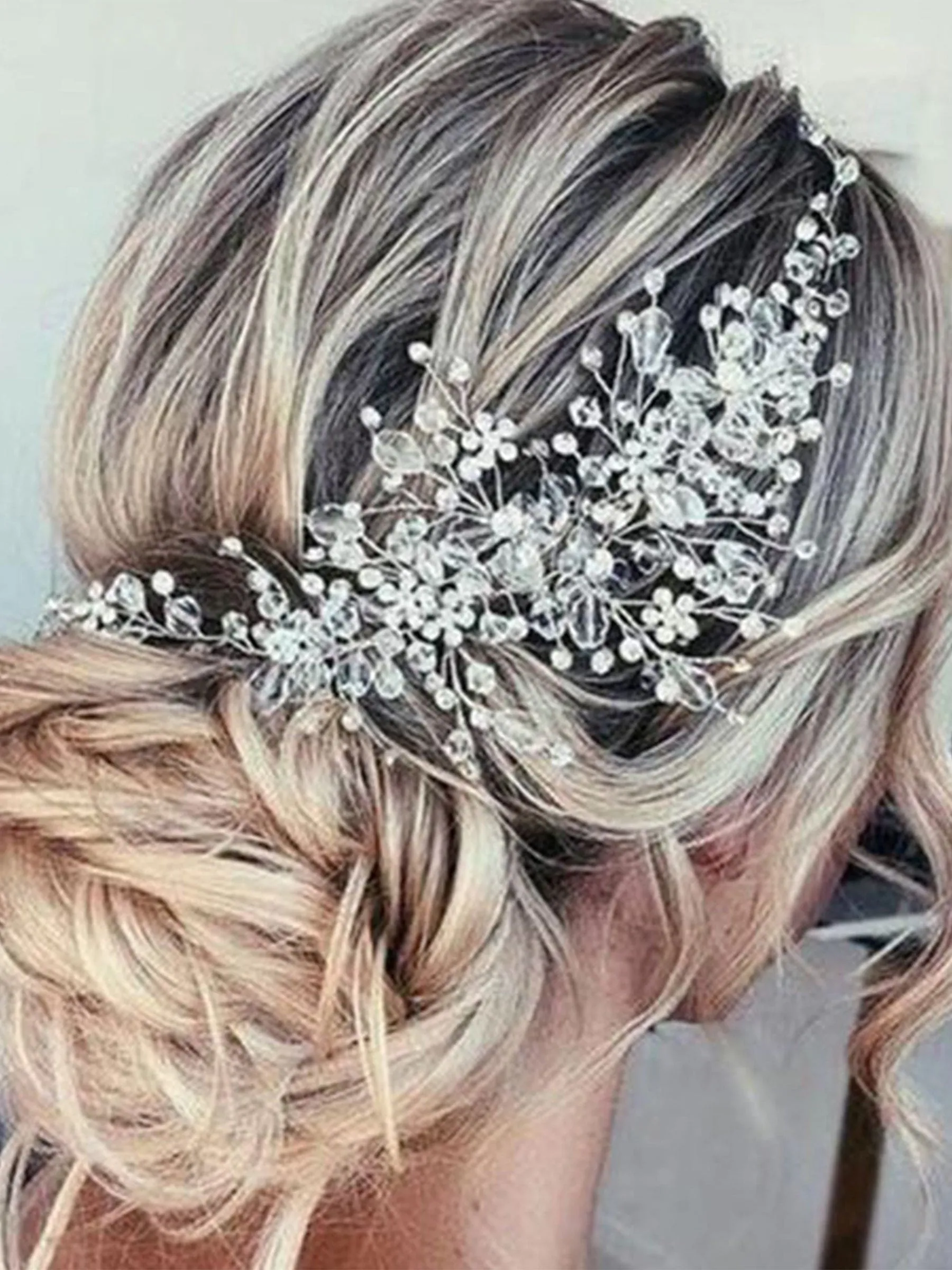 Crystal Wedding Hair Flower Bride Hair Vine