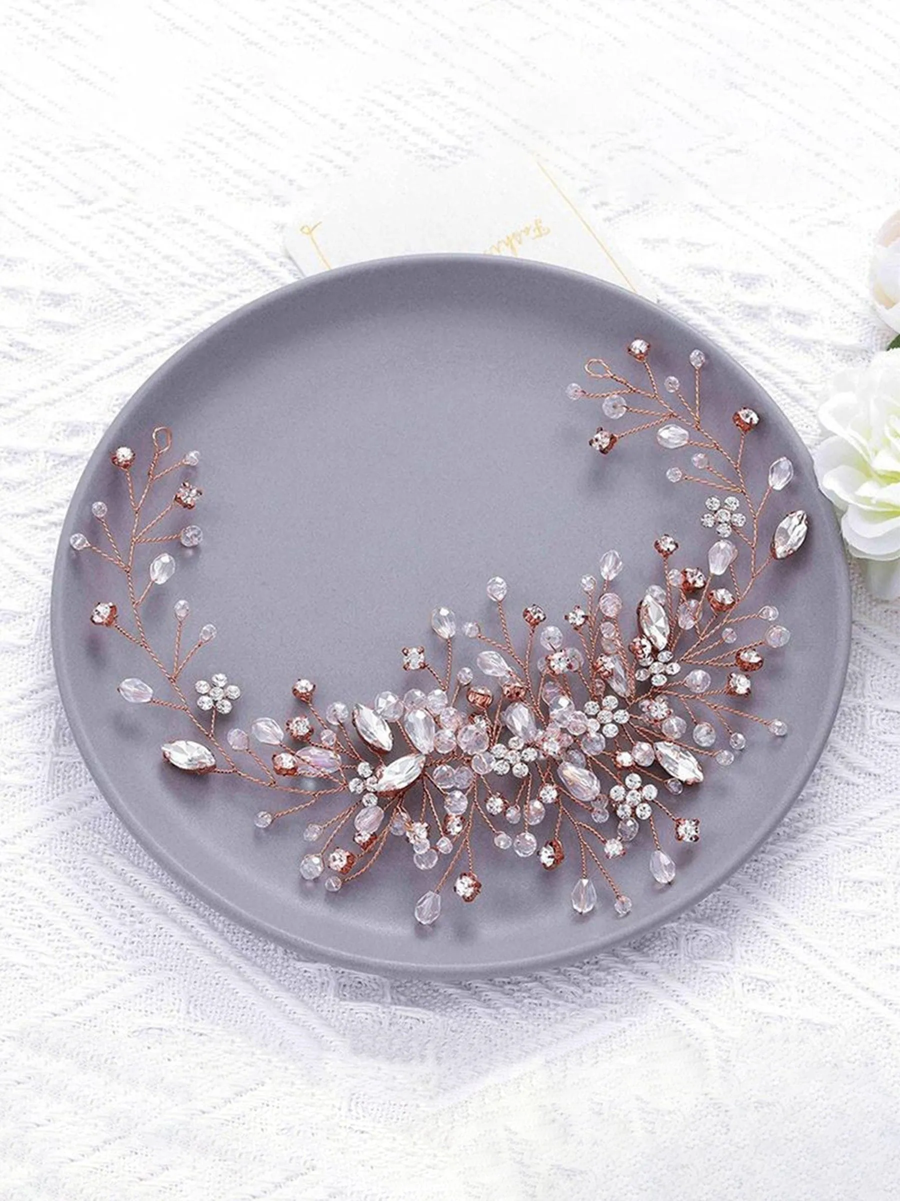 Crystal Wedding Hair Flower Bride Hair Vine